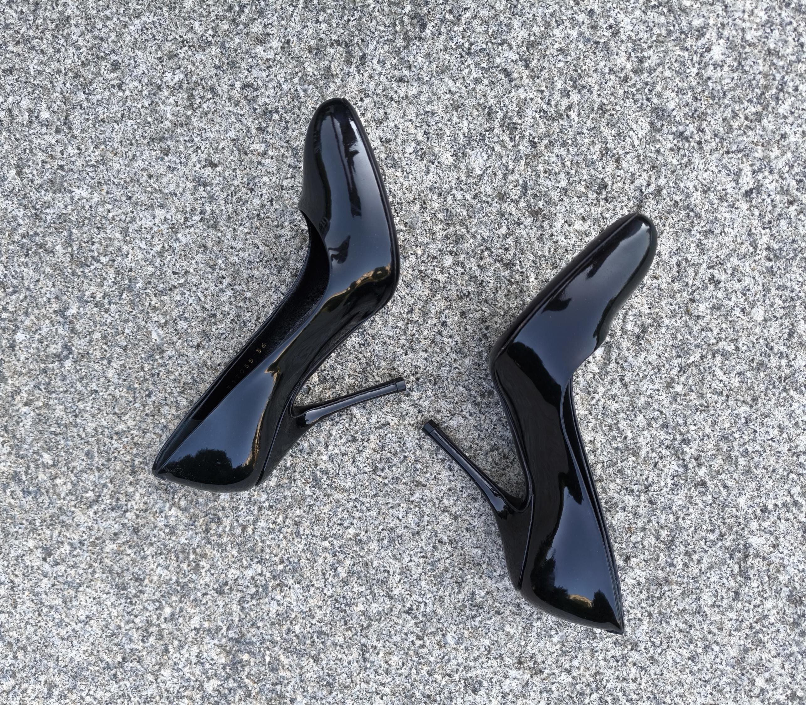 GUCCI ブラック ハイヒール 36 GUCCI Black Patent Leather Women Shoes Heels EUR 36 | US 6 - Etsy