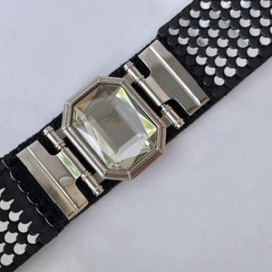 Gutos Statement Belt Black White Gold West Germany Vintage 1980s Collectible 27\