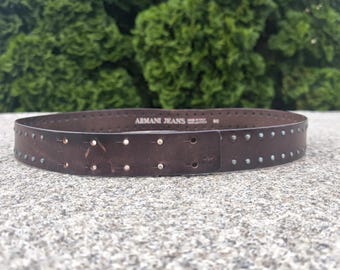 COMME Des GARCONS Minimal Brown Leather Belt Unisex 78-100 Cm 31