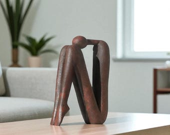 Nordic Abstract Figure Sculpture: Minimalist Modern Art Desk Decor