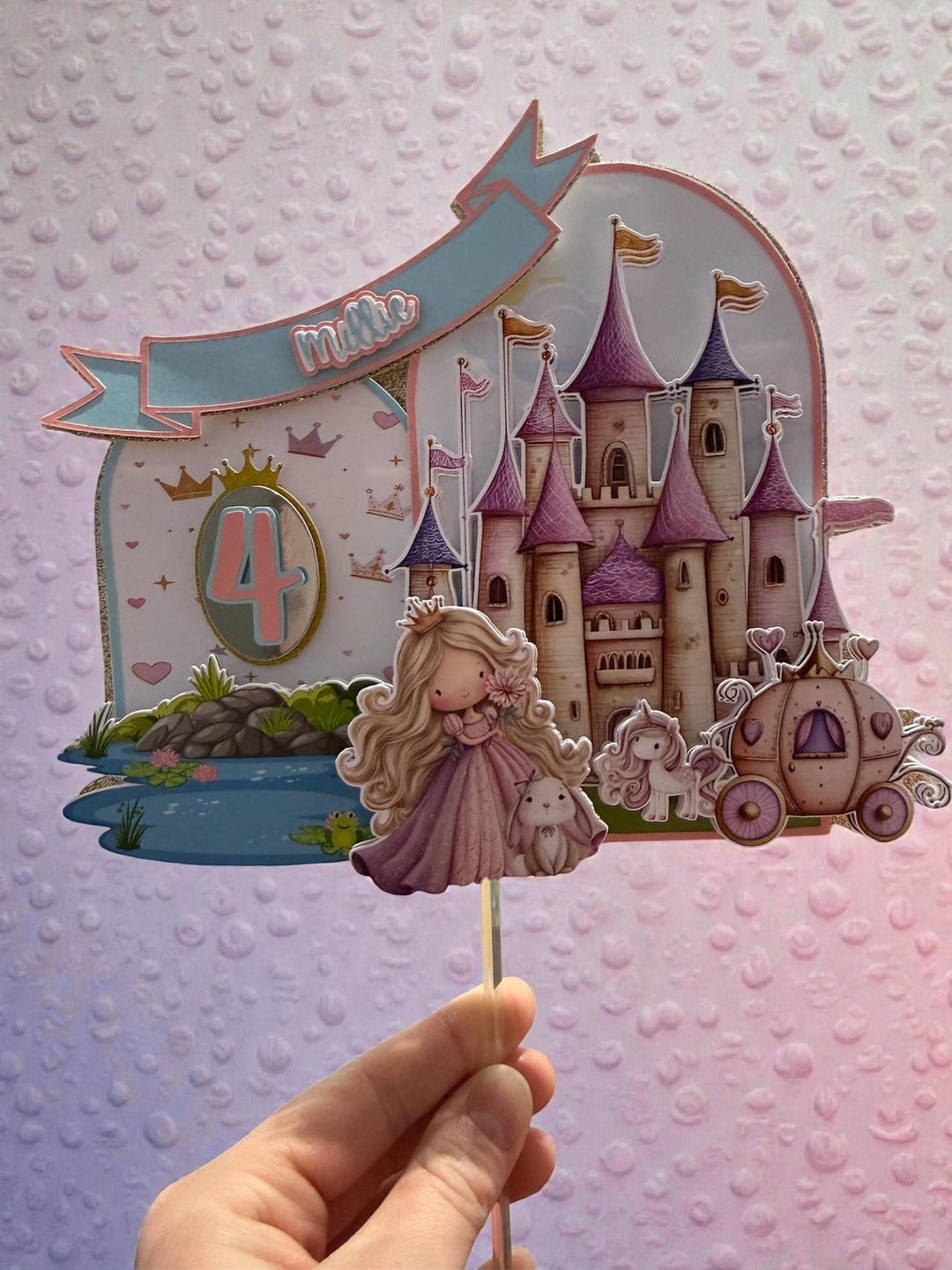 Personalised Princess Castle Cake Topper – Custom Name & Age - Etsy UK
