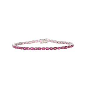 925 sterling silver pink sapphire Tennis Bracelet for Her Mothers day gift Unique Birthday Gift for Her Women silver Bracelet women bracelet