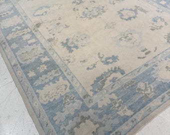 Hand Knotted Antique Oushak Rug Turkish Style Wool Large Area Rugs For Bedroom Livingroom Nursery Kitchen 5X8 6X9 8X10 9X12 10X14 Hallway