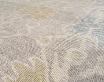Hand Knotted Antique Oushak Rug Turkish Style Pastel Wool Large Area Rugs For Bedroom Livingroom Nursery Kitchen 6X9 8X10 9X12 10X14 Runner