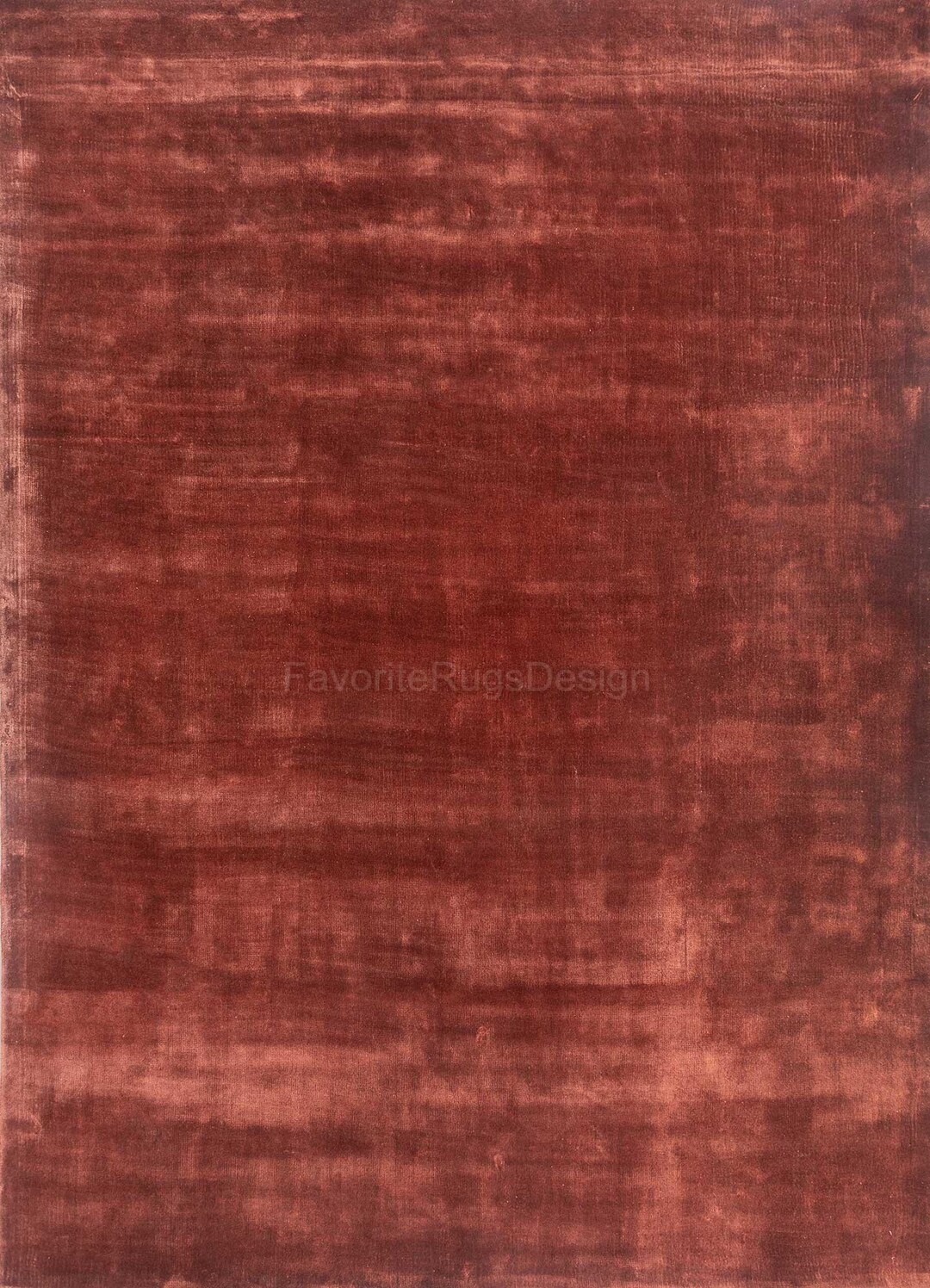 Hand Tufted Rug Solid Burnt Red Handmade Bamboo Silk Large Area Rugs ...
