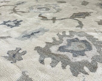 Hand Knotted Antique Oushak Rug Turkish Style Wool Large Area Rugs For Bedroom Livingroom Nursery Kitchen 5X8 6X9 8X10 9X12 10X14 Entryway