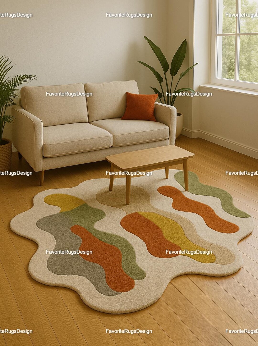 Hand Tufted Rug Modern Irregular Shaped Rugs Handmade Area Rugs for ...