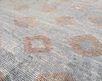 Antique Oushak Rug Hand Knotted Geometric Blue Wool Large Area Rugs For Bedroom Livingroom Nursery Kitchen Hallway 5X8 6X9 8X10 9X12 10X14