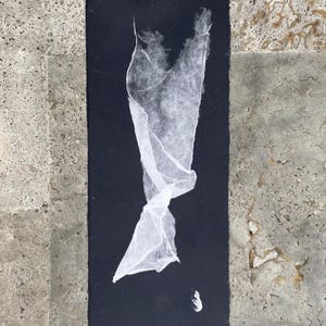 opere d'arte su carta - Drapé 3 - carta fatta a mano, fibre di kozo e legno