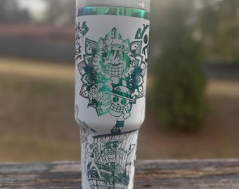 Pirate Anime Tumbler: Laser Engraved 40oz Insulated Travel Mug