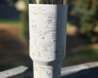 Winnie the Pooh Fully Engraved Tumbler | Custom 40oz Stainless Steel Cup