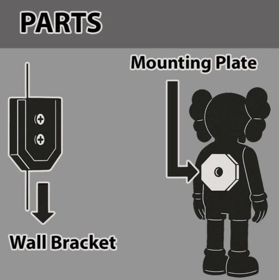Wall Mounted 18" Pop Art Art Toy | Display Figure with Mounting Bracket - Figure