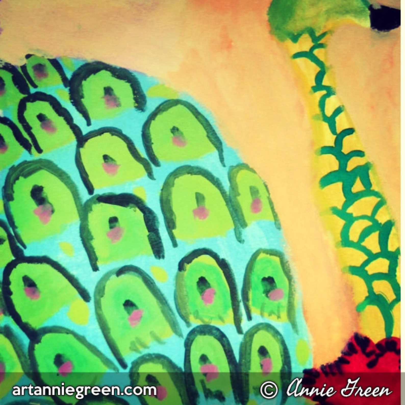 Folk Art Painting. Peacock - Etsy