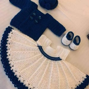 Soft Handwoven Baby Girl Outfit | Vintage Style Infant Dress Set with Bonnet, Jacket & Booties | Unique Baby Gift Set