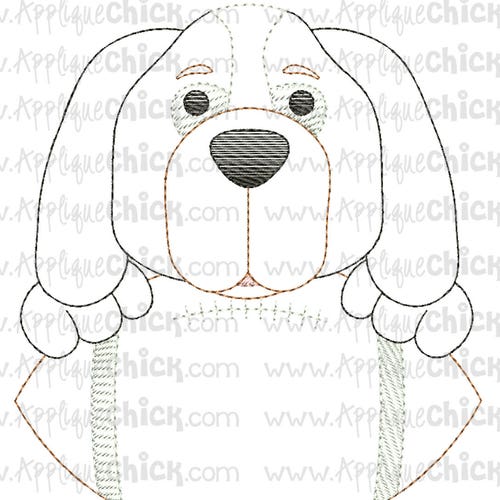 Vintage Running Puppy Embroidery Design Running Dog Etsy