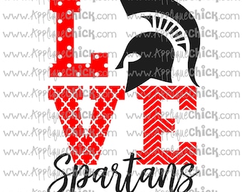 Love Spartans SVG Clipart DXF