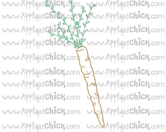 Carrot Redwork Bean Stitch Machine Embroidery Design