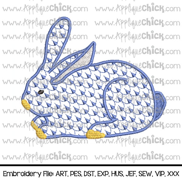 Fishnet Bunny Machine Embroidery Design