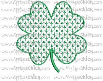 Fishnet Machine Embroidery Design Shamrock