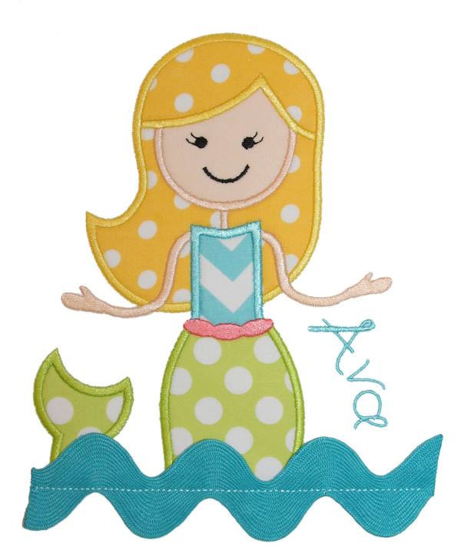Mermaid Applique Design Etsy