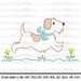Vintage Running Puppy Embroidery Design, Running Dog Embroidery, Faux Hand Embroidery