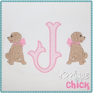 Winsome Welpen-Stickerei, Hundestickerei