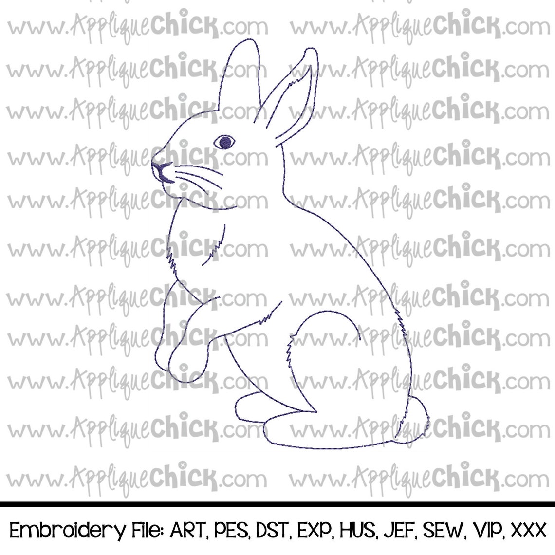 Redwork Rabbit Design Bunny Redwork Bean Stitch Machine Embroidery Design - Etsy