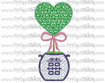 Heart Topiary Machine Embroidery Design