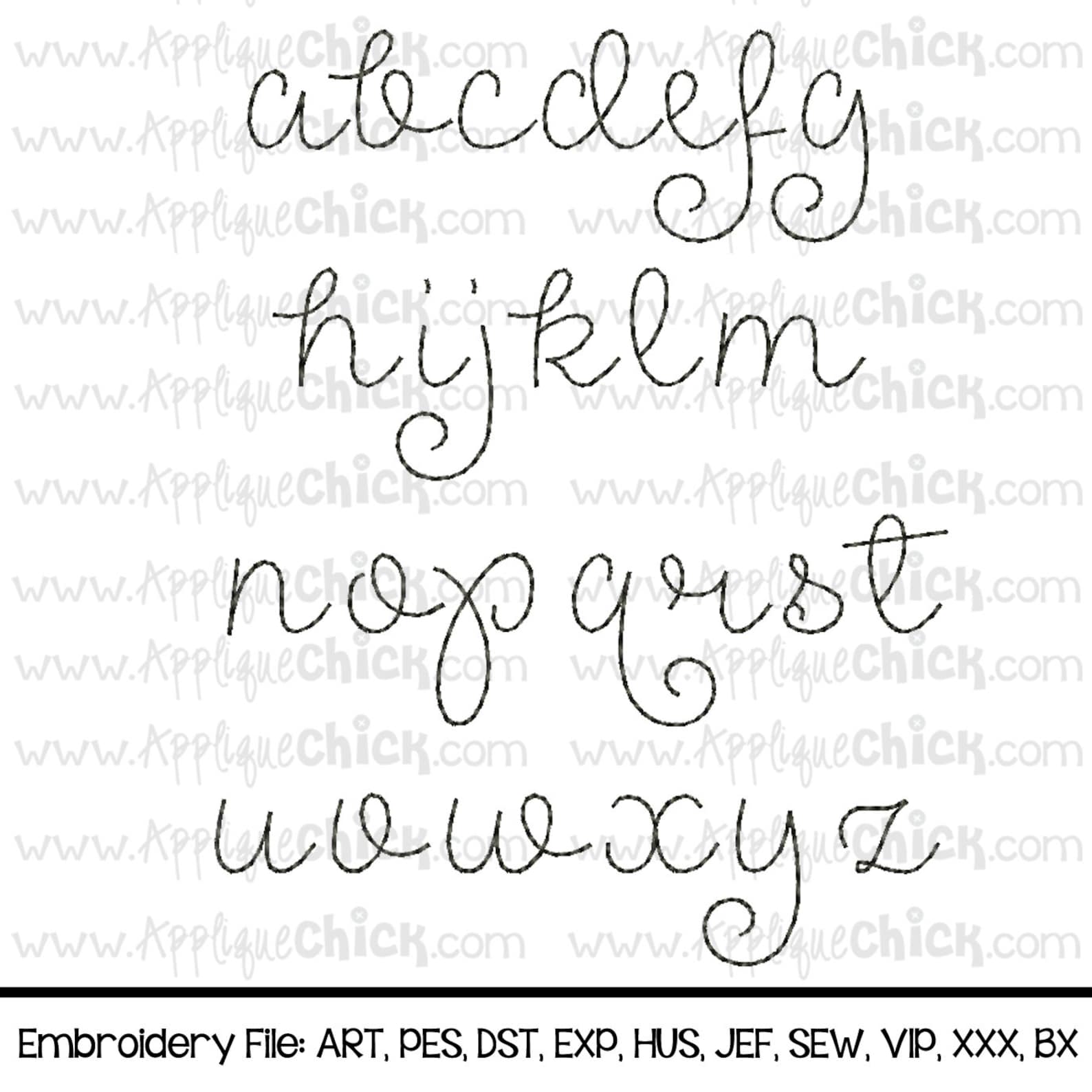Vintage Stitch Script Embroidery Font Bean Stitch Etsy