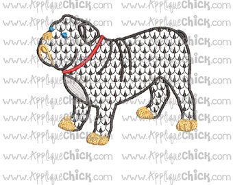 Fishnet Bulldog Machine Embroidery Design
