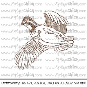 Quail Sketch Machine Embroidery Design