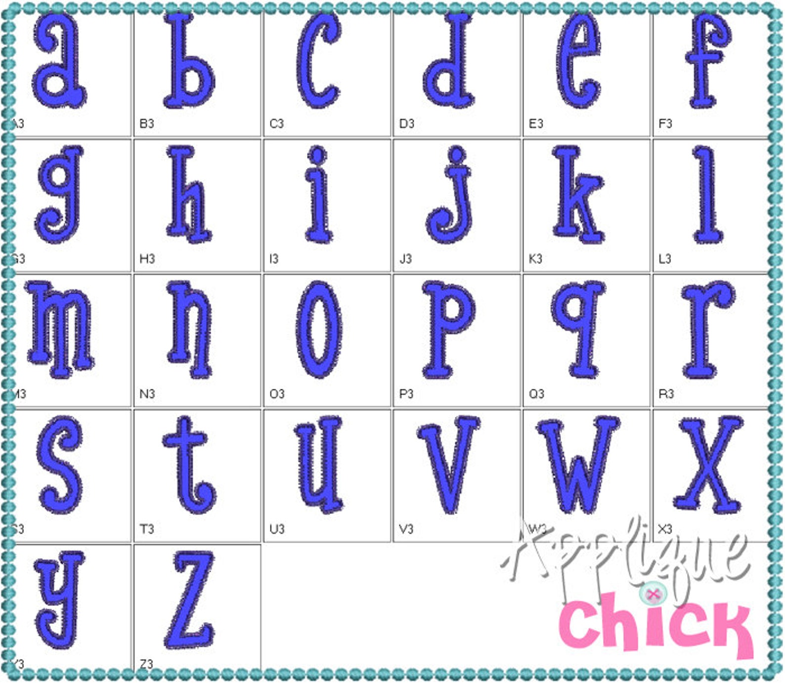 Funky Applique Font Zig Zag Instant Download Etsy