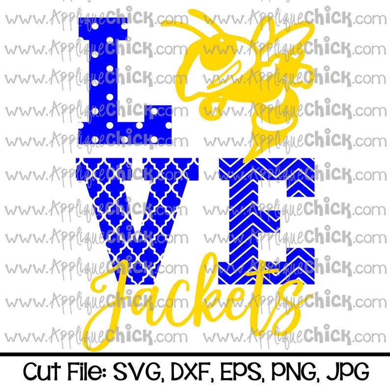 Love Jackets SVG Clipart DXF Yellow Jackets image 1