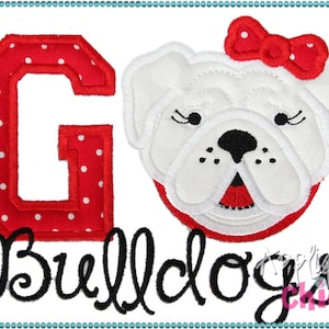 Go Bulldogs Girl Applique Design