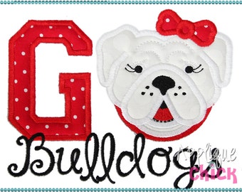 Go Bulldogs Girl Applique Design