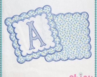 ITH Scalloped Border Cocktail Napkin Machine Embroidery Design