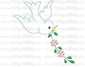 Bluebird Embroidery, Faux Hand Embroidery, Monogram Frame - Etsy