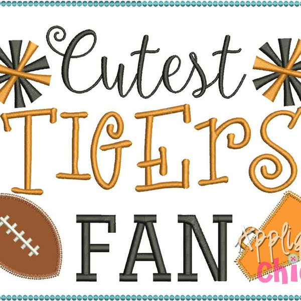 Cutest Tigers Fan Football Cheer Arrow Embroidery Applique Design