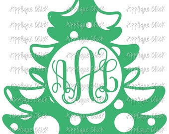 Christmas TRee SVG Polka Dot for Monogram