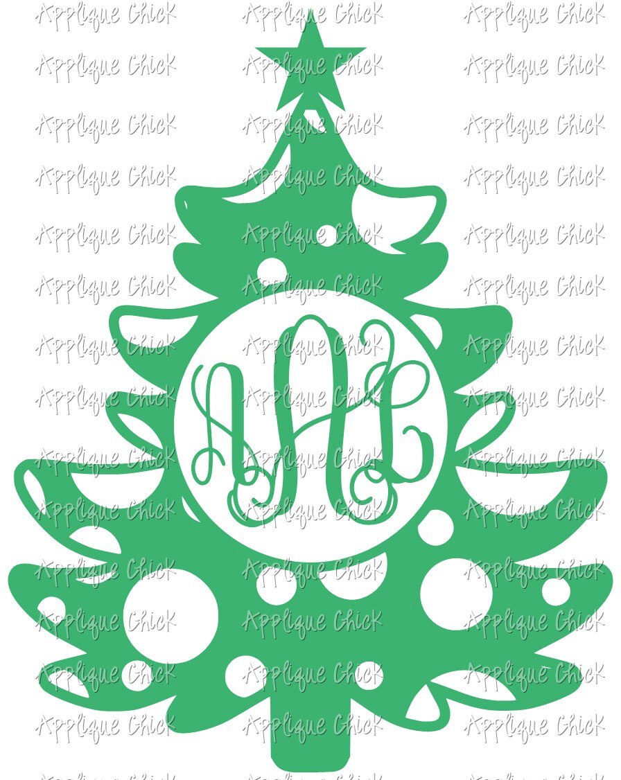 Download Christmas TRee SVG Polka Dot for Monogram | Etsy