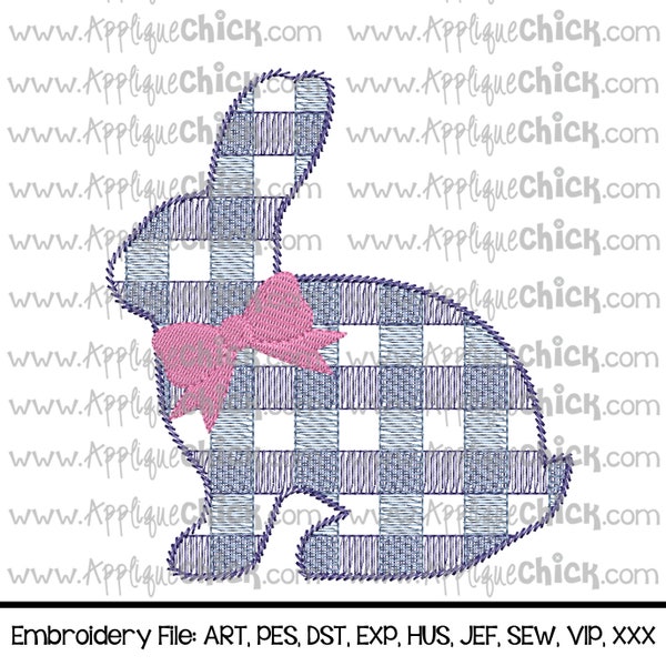 Buffalo Check Bunny Machine Embroidery Design