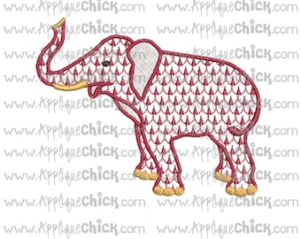 Fishnet Elephant Machine Embroidery Design