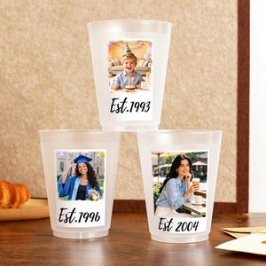 Personlig fotofestmugg, anpassad fototext 16oz plastmugg för födelsedags- och bröllopsfest, rolig festmugg, fester och evenemangsdekorationer