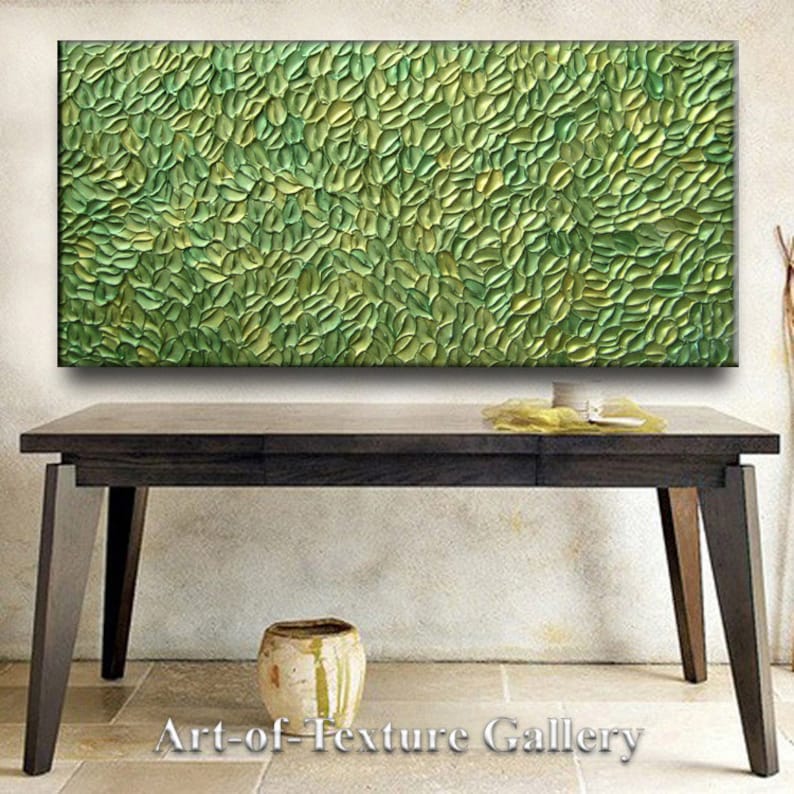 Abstract Texture Painting 48 X 24 Original Modern Green Sage Etsy