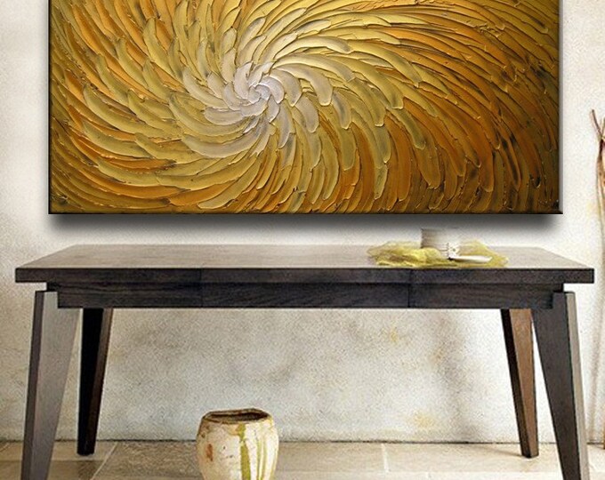 Abstract Painting 48 X 24 Original Modern Heavy Texture Carved