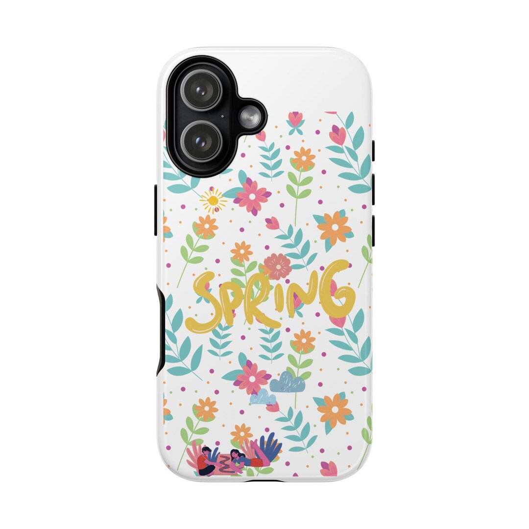Spring Phone Cases Spring Floral Pattern Tough Case | Pastel Flowers, Hand-lettered SPRING ...