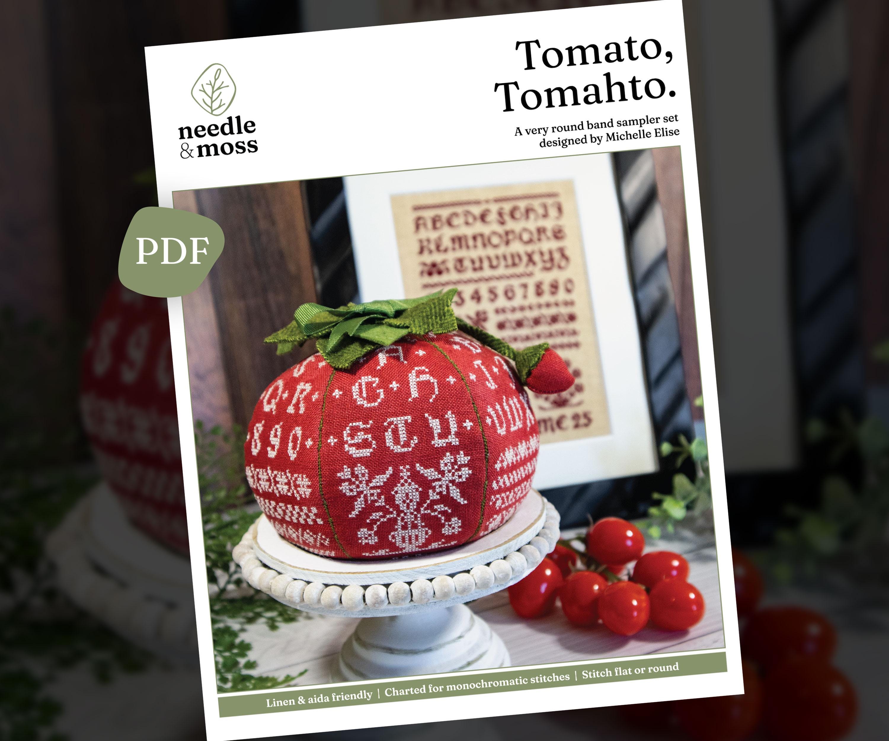 Tomato, Tomahto. PDF Pincushion and Band Sampler Cross Stitch