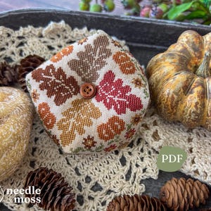All Leaves Biscornu PDF Cross Stitch Pattern