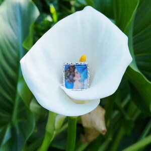 Ring with a beautiful woman, boho jewelry, vintage, porcelain jewelry, broken china ring, unique gift
