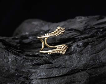 925 Sterling Silver Interlocking Double Loop Ring | Adjustable Minimalist Statement Jewelry